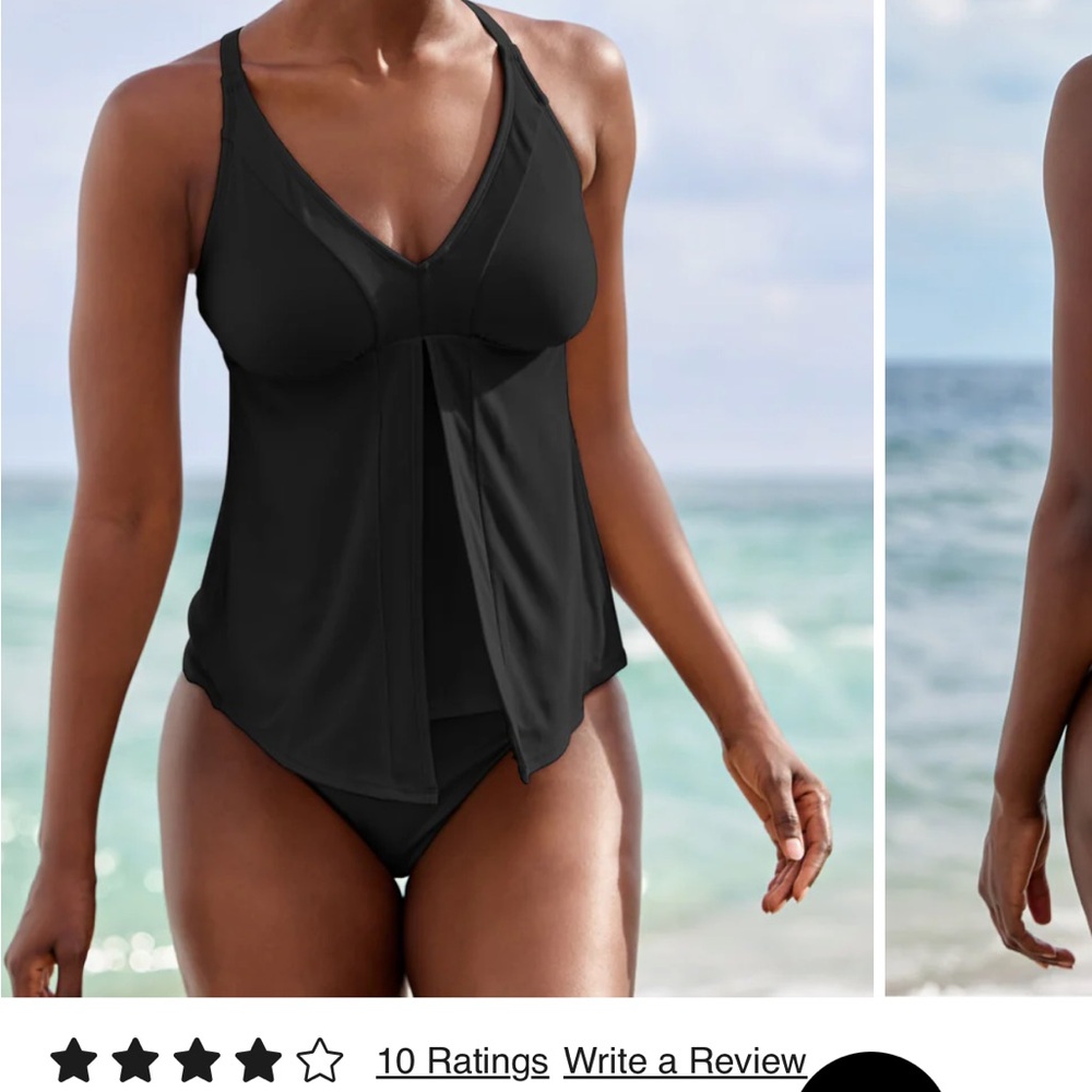 VENUS Elegant Black Tankini Top